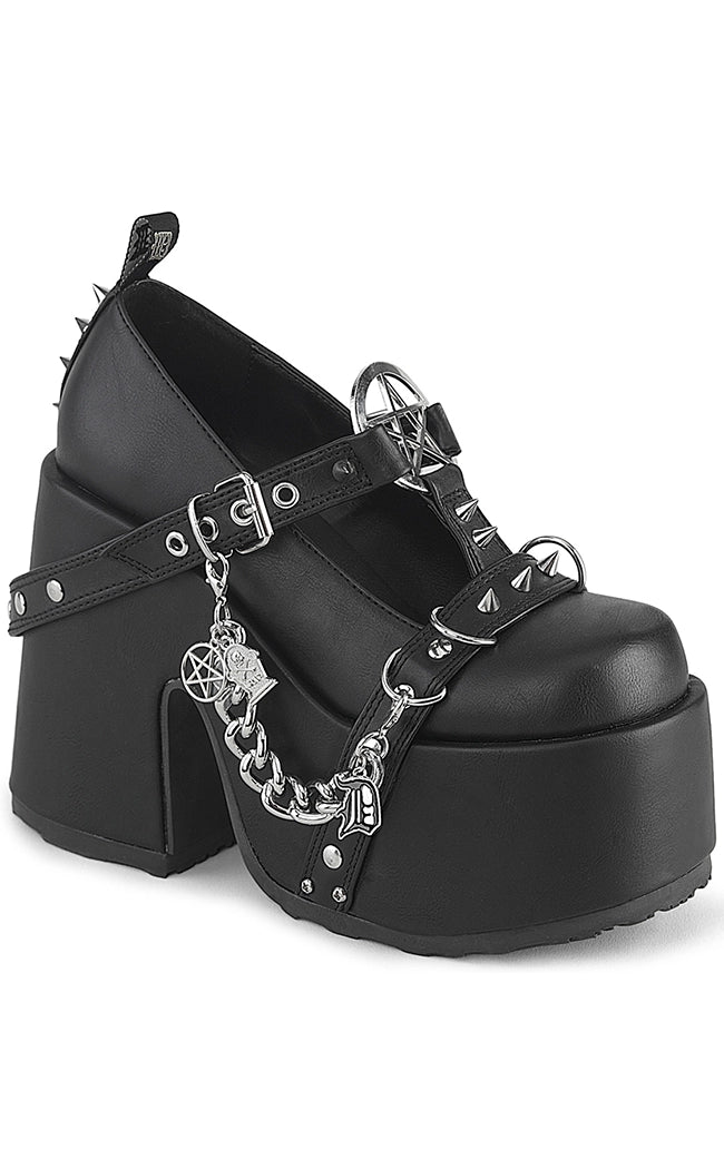 CAMEL-33 Black Vegan Platform Mary Janes