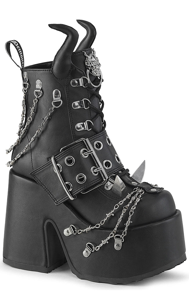 Goth Plateau Platform Boots Damen Gothic Stiefel Damned Black