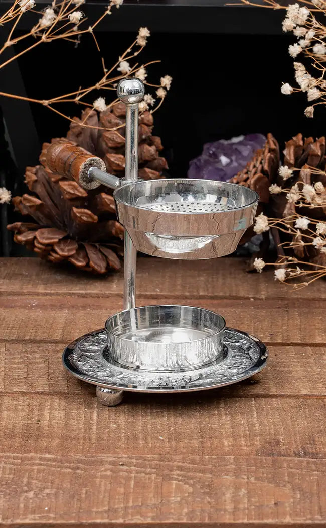 Candle Warmed Adjustable Resin Burner | Silver