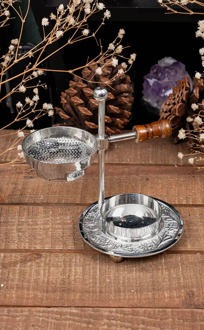 Candle Warmed Adjustable Resin Burner | Silver