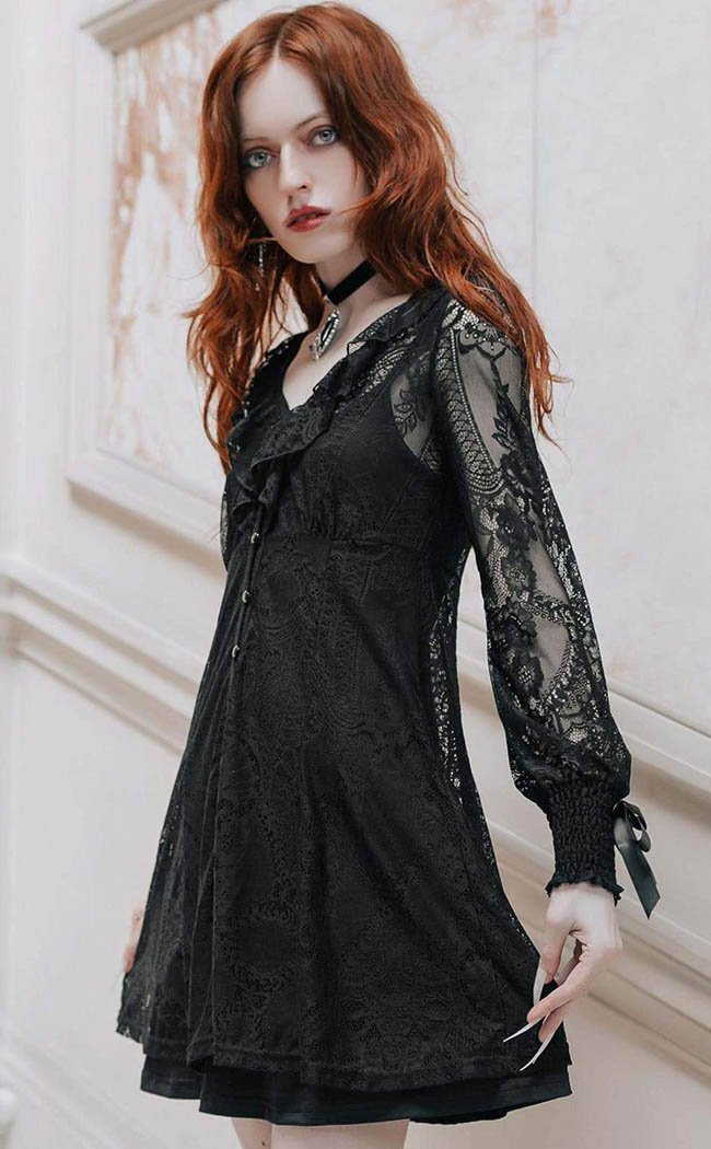 Killstar Australia | Cybele Black Lace Dress | Formal Goth Clothing Killstar Australia | Cybele Black Lace Dress | Formal Goth Clothing
