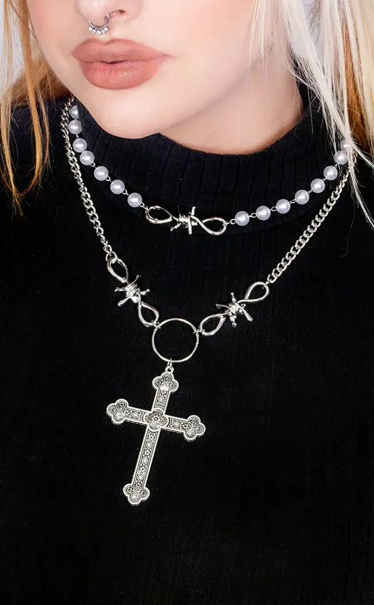 Depraved Desires Necklace Set-Cold Black Heart-Tragic Beautiful