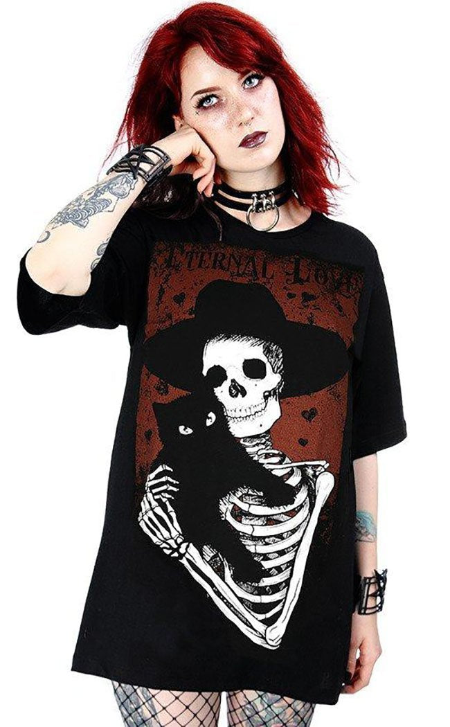 Unisex Gothic T Shirt Eeuwige Liefde
