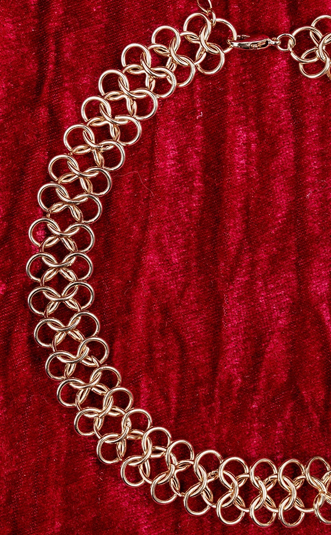 Gold Chainmail Choker Necklace