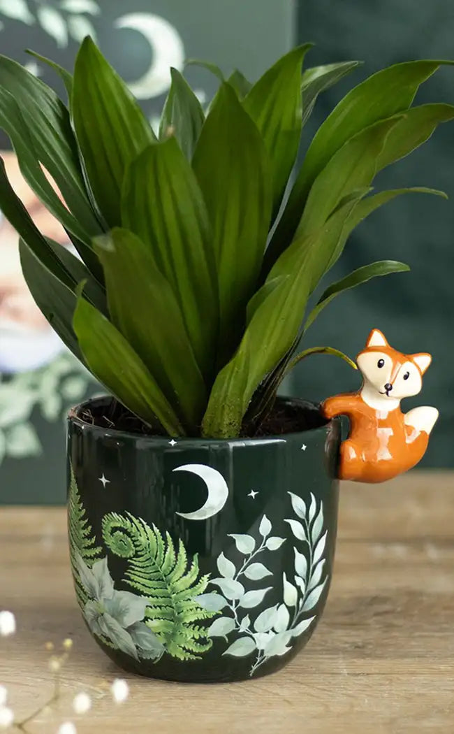 Green Forest Plant Pot with Fox