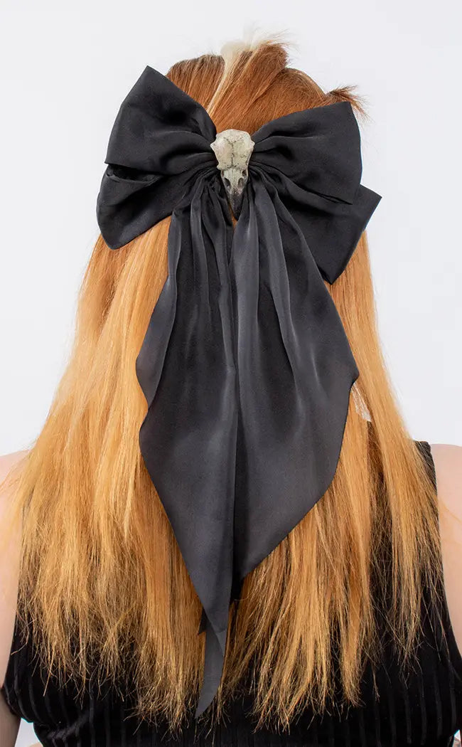 Hail Odin Bow Hair Clip-Cold Black Heart-Tragic Beautiful