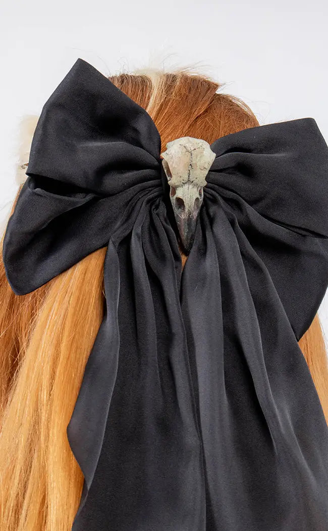Hail Odin Bow Hair Clip-Cold Black Heart-Tragic Beautiful