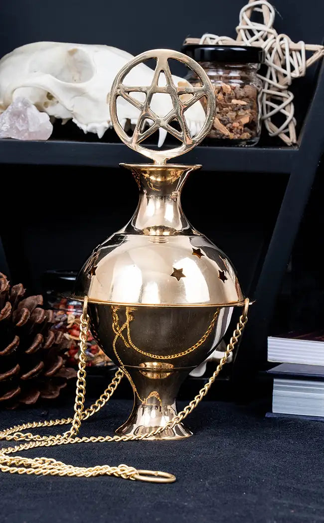Hanging Pentagram Brass Burner