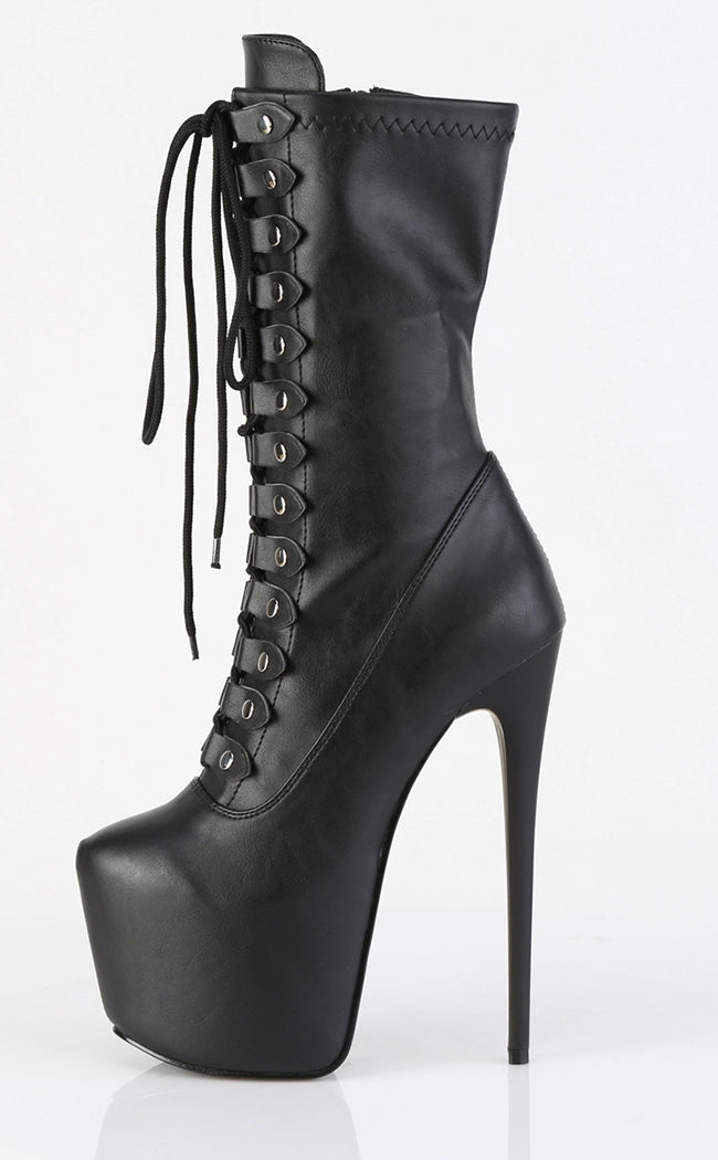 JUBILANT-1048 Black Vegan Leather Mid Calf Boots