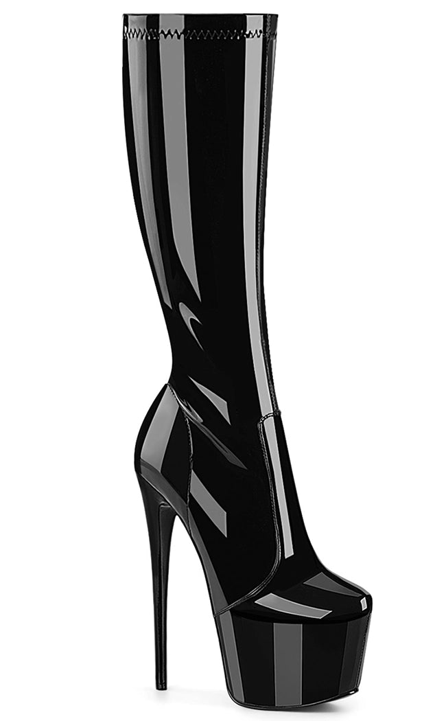 JUBILANT-2000 Black Patent Knee High Boots