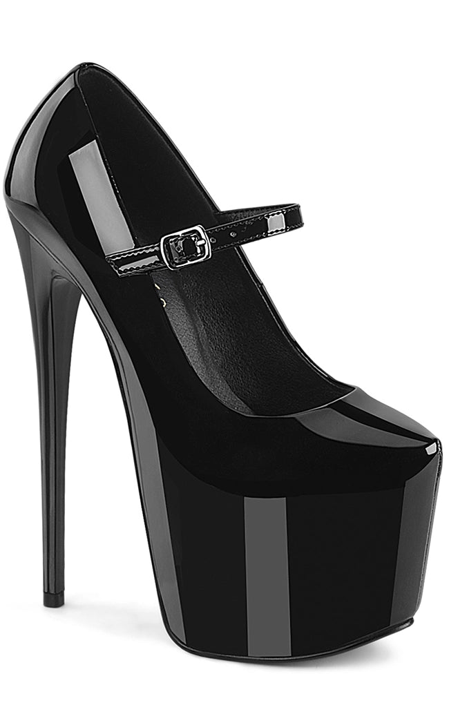JUBILANT-28 Black Patent Mary Jane Heels