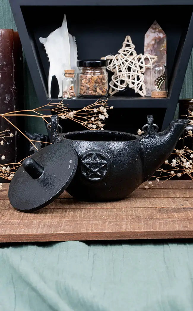 Kitchen Witch Cast Iron Kettle Cauldron