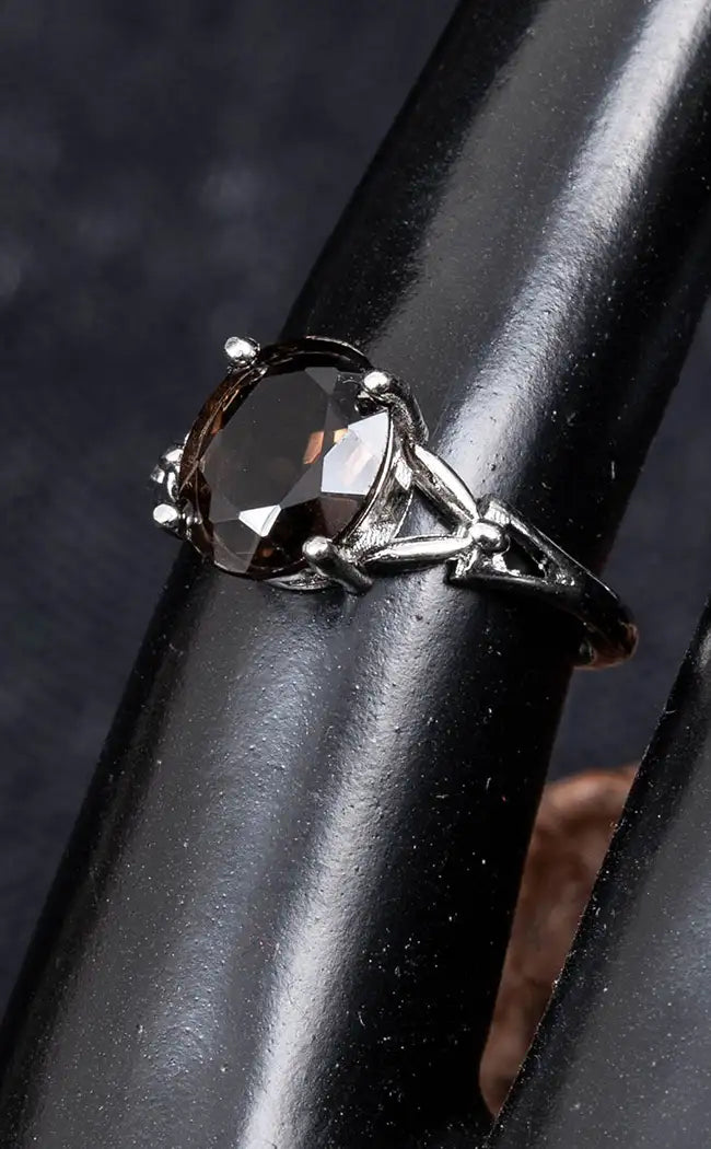 Morpheus Faceted Cut Smoky Quartz Ring