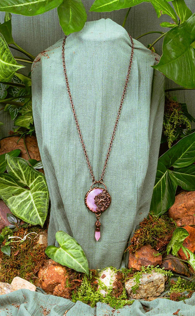 Mythic Dream Dragon Necklace | Rose Quartz