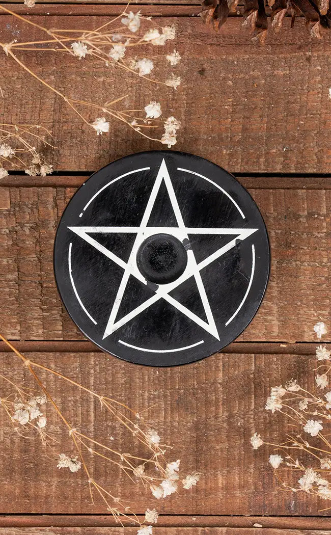 Pentacle Soapstone Spell Candle Holder