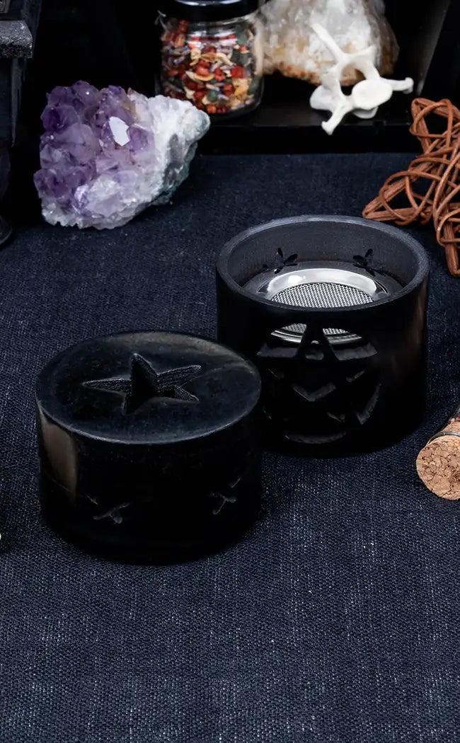 Pentagram Soapstone Charcoal Burner