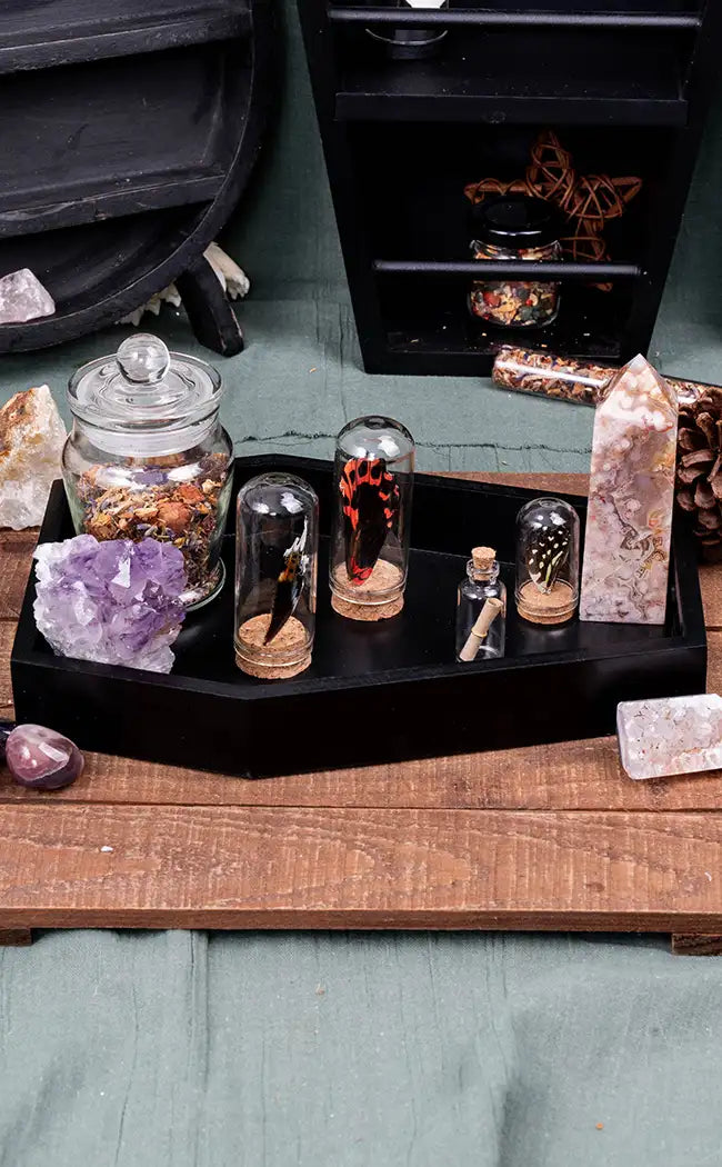 Plain Black Coffin Trinket Tray