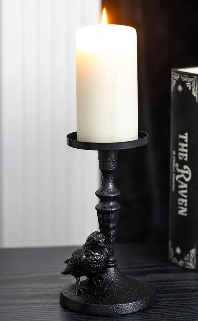 Raven Pillar Candle Holder