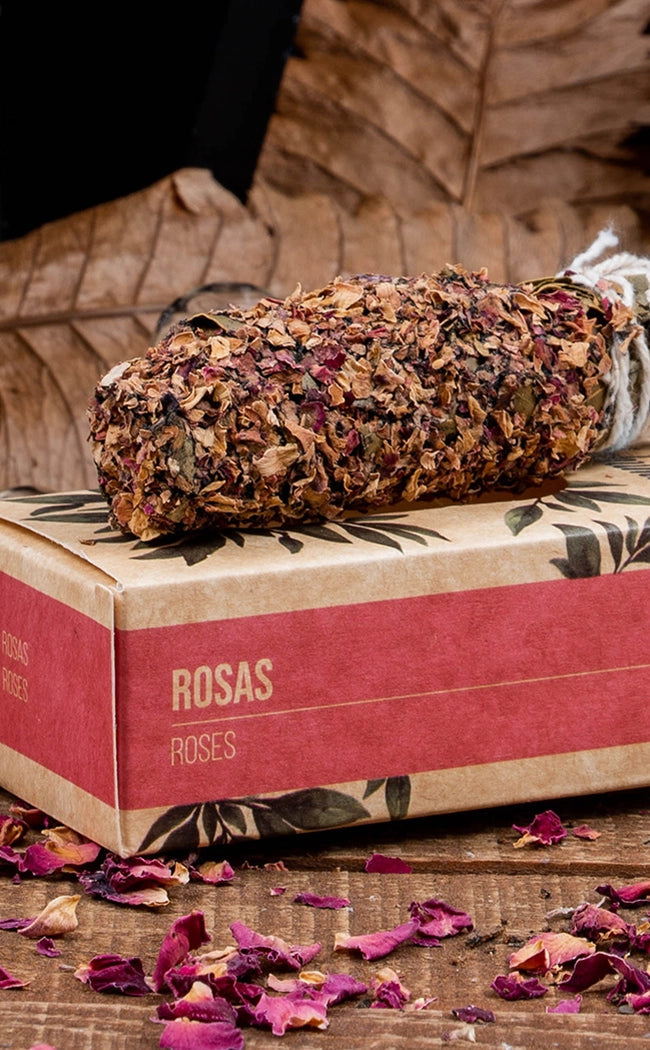 Sacred Handmade Cleansing Stick | Rose-Cleansing Wands & Smudge Sticks-Tragic Beautiful