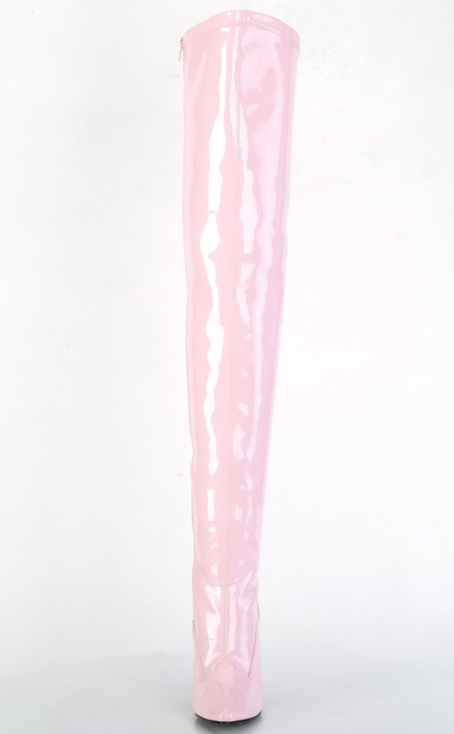 SEDUCE-3000 Baby Pink Patent Thigh High Boots-Pleaser-Tragic Beautiful