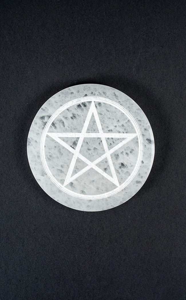 Selenite Charging Plate | Pentagram