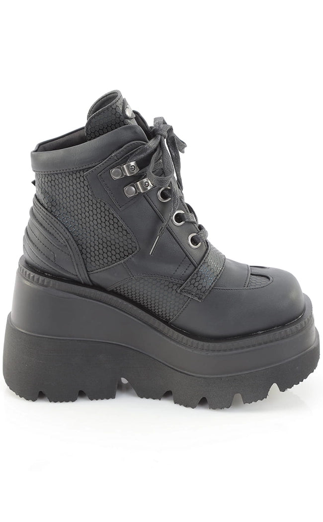 SHAKER-37 Black Platform Ankle Boots
