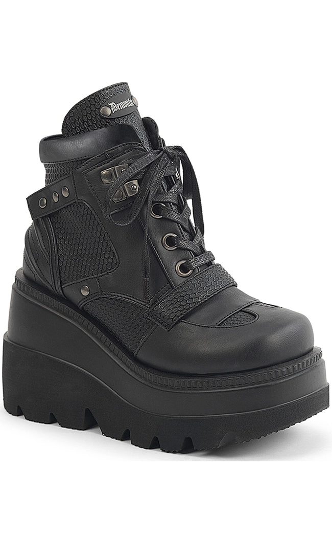 SHAKER-37 Black Platform Ankle Boots