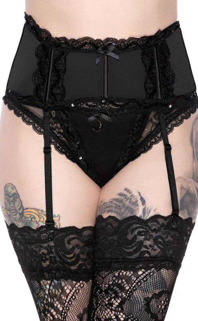 Killstar Australia | She's Poison Black Garter Belt | Gothic Lingerie Killstar Australia | She's Poison Black Garter Belt | Gothic Lingerie