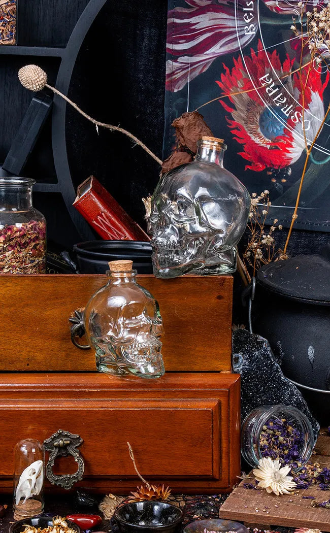 Skull Apothecary Crystal Bottles