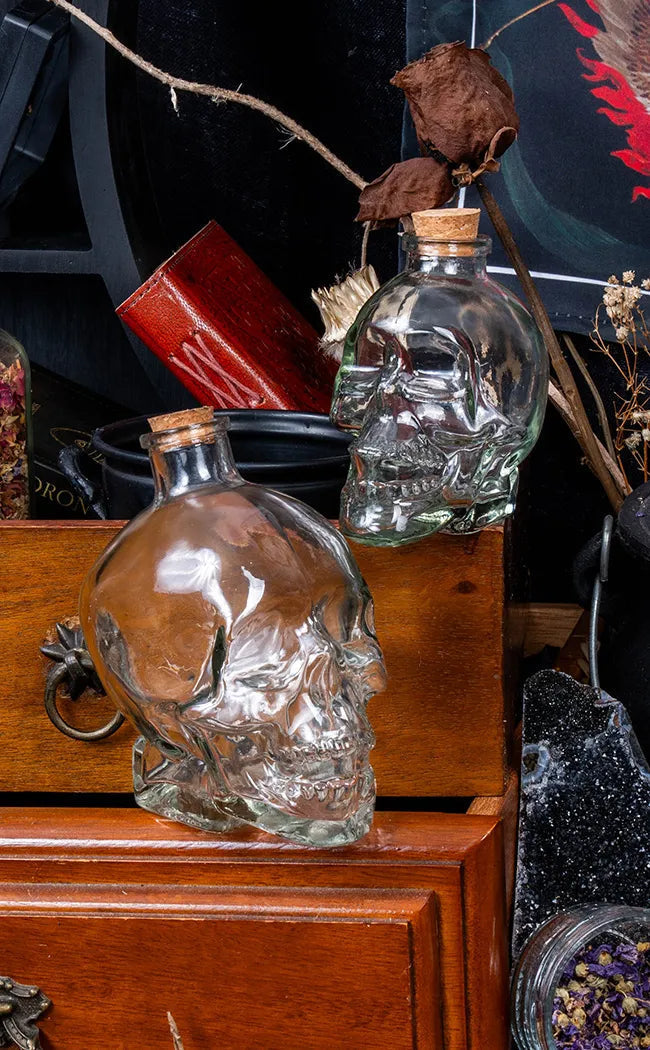 Skull Apothecary Crystal Bottles