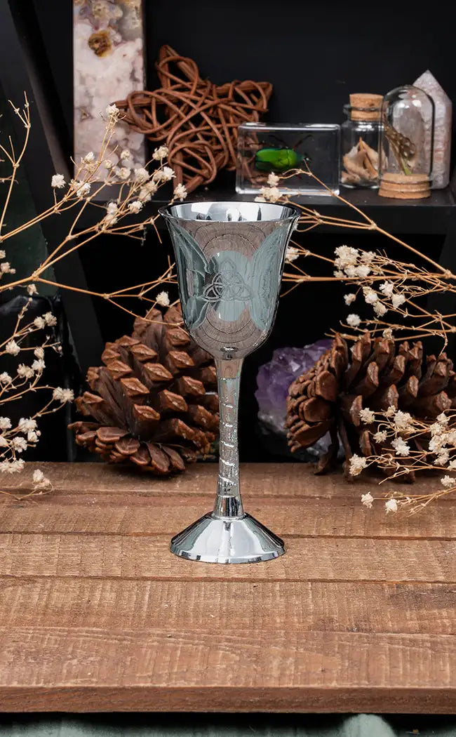 Small Ceremonial Brass Goblet | Triquetra
