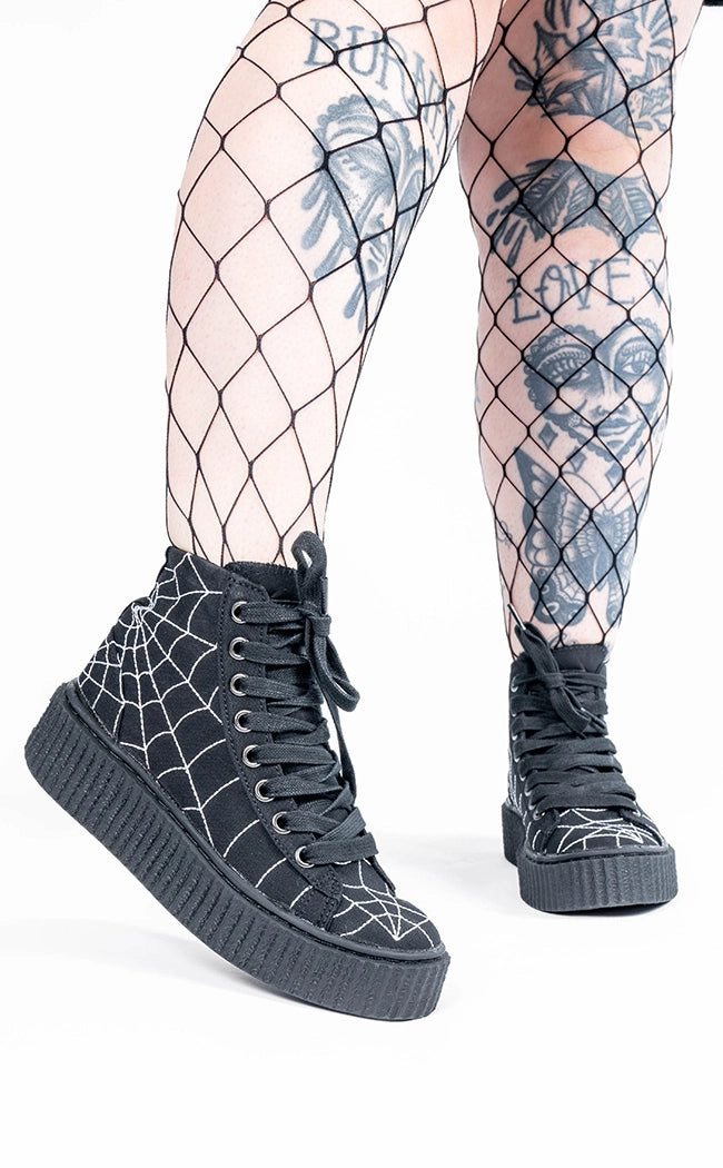 Demonia SNEEKER-250 Black Creeper Sneakers Gothic Shoes Australia