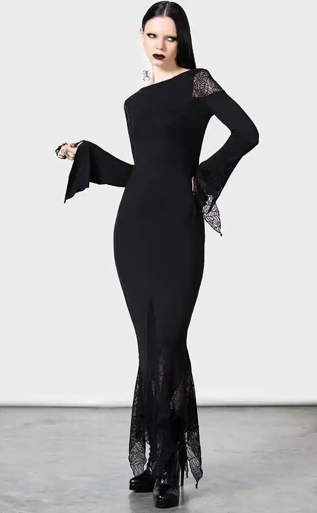 lbd plus size dresses Spiderella Spiderweb Maxi Dress | Killstar Australia