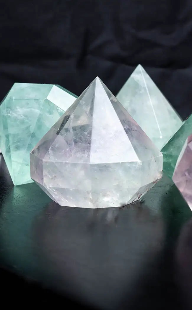 Stunning Fluorite Diamond Carvings