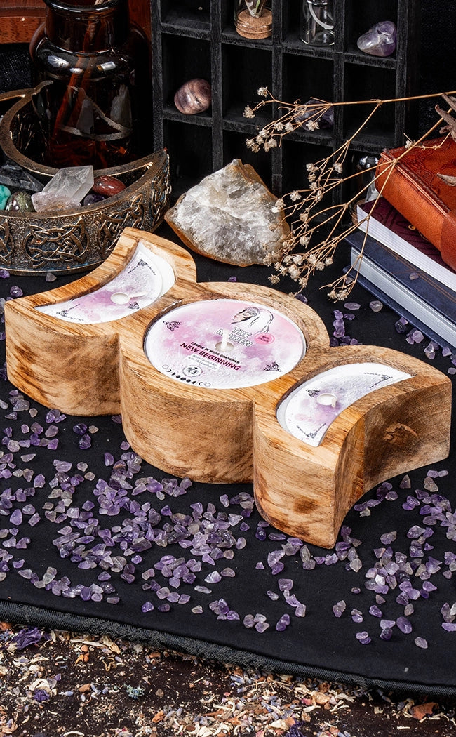 The Maiden New Beginnings Triple Moon Candle