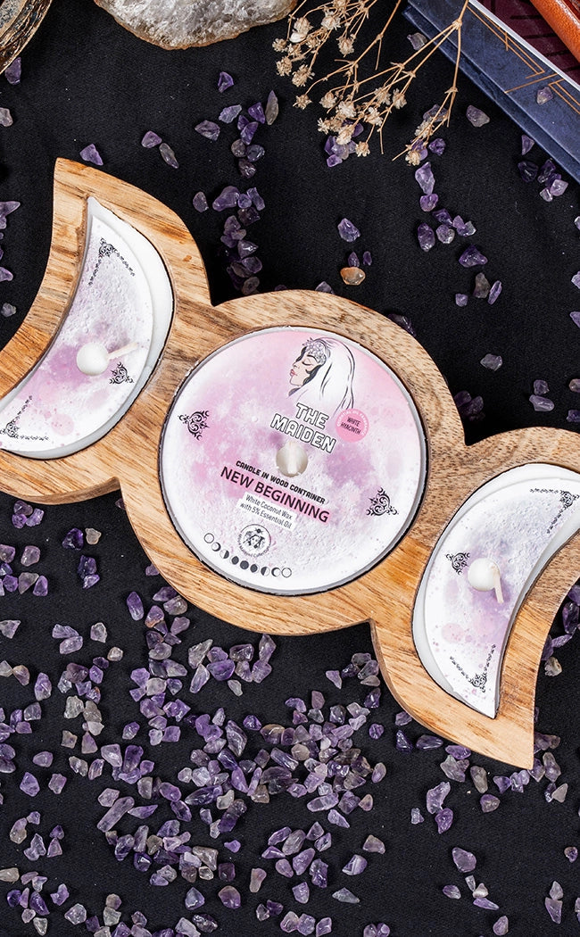 The Maiden New Beginnings Triple Moon Candle