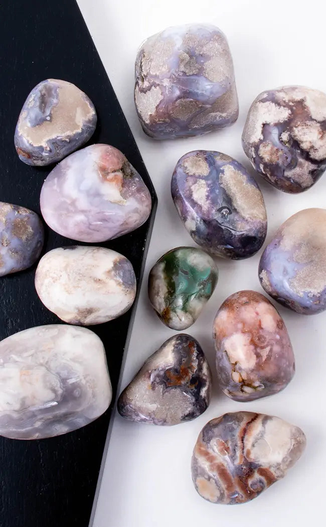 Tumbled Stones | Flower Agate | M - XL-Tumble Stones-Tragic Beautiful