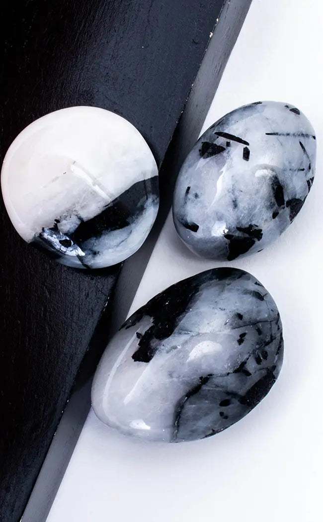 Tumbled Stones | Tourmalinated Quartz-Tumble Stones-Tragic Beautiful