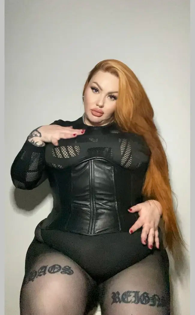 Valkyrie Leather Underbust Corset-Hexxxed Intimates-Tragic Beautiful