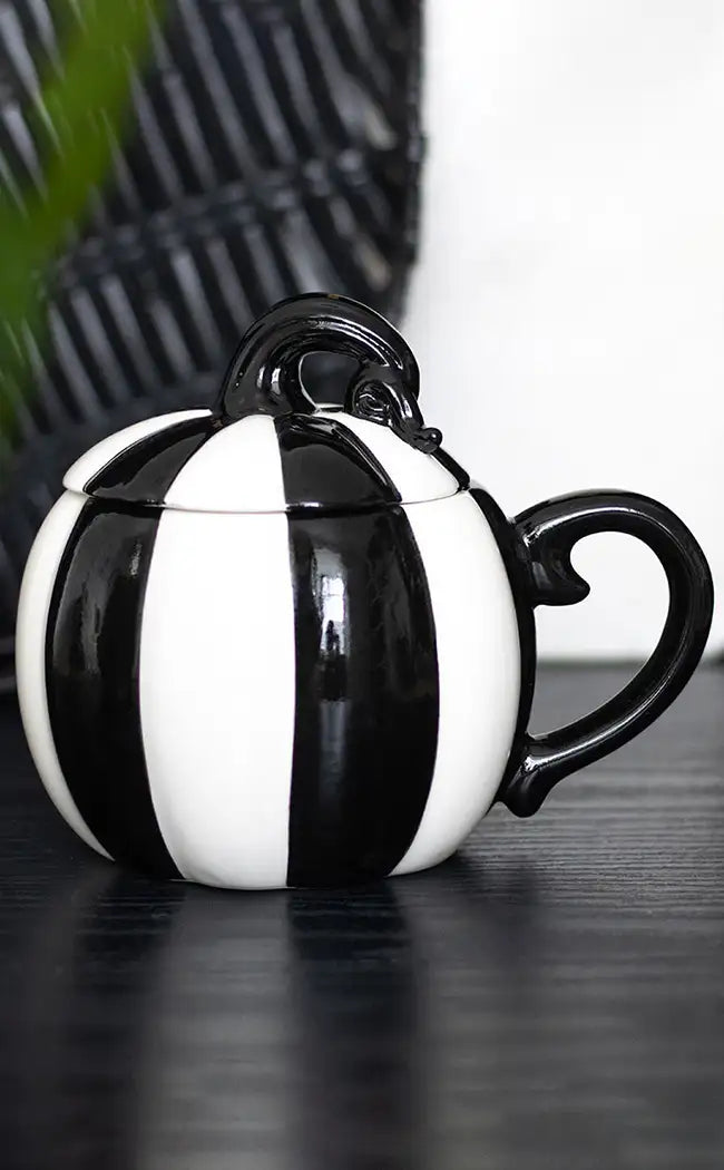 XL Striped Pumpkin Mug
