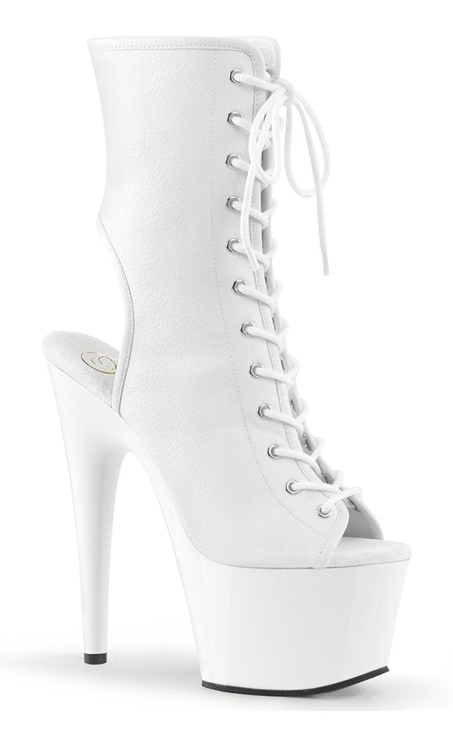 ADORE-1016 White Ankle Boots-Pleaser-Tragic Beautiful