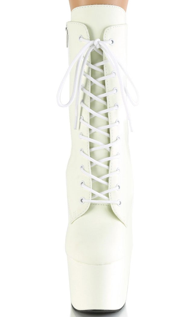 ADORE-1020GD White Glow in the Dark Boots-Pleaser-Tragic Beautiful
