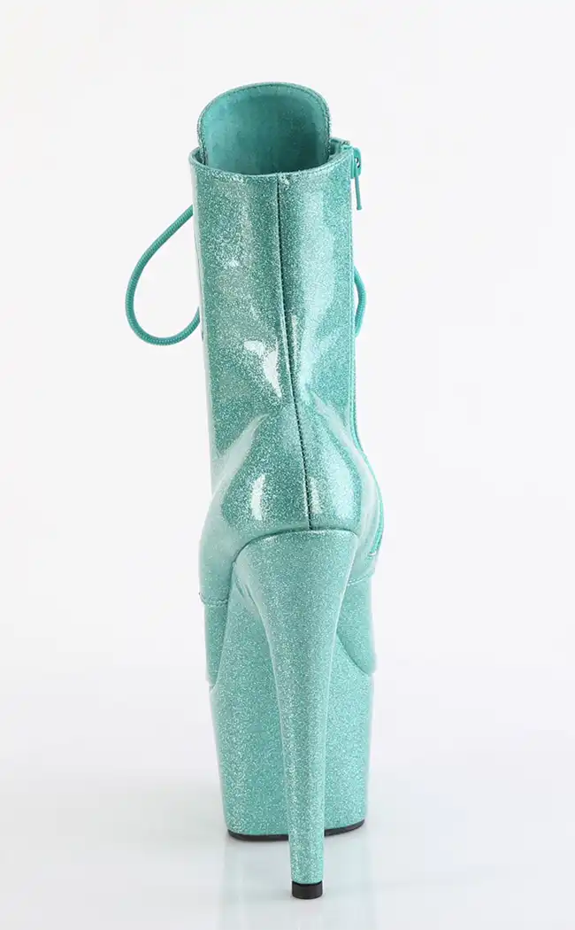 ADORE-1020GP Aqua Glitter Patent Ankle Boots-Pleaser-Tragic Beautiful