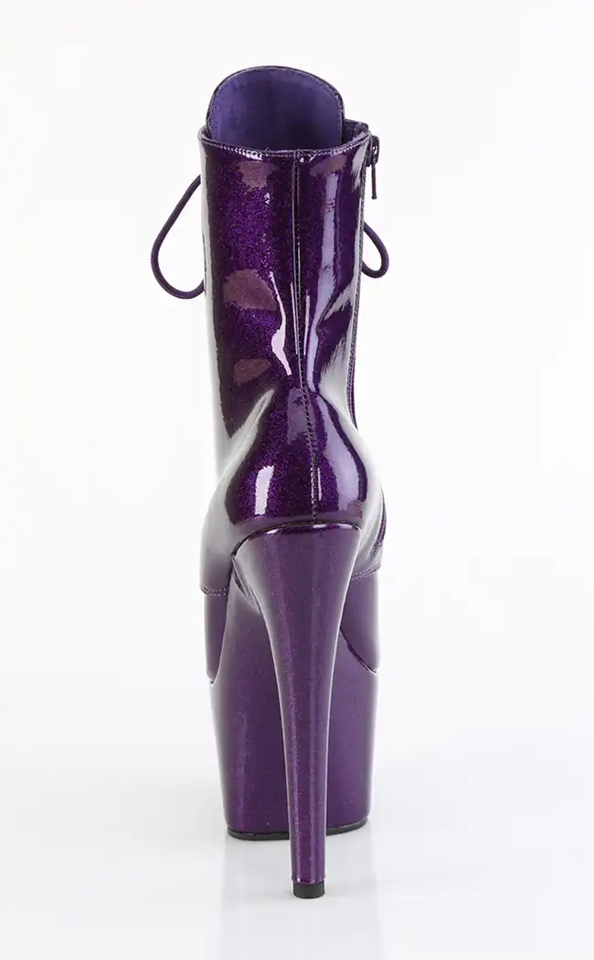 ADORE-1020GP Purple Glitter Patent Ankle Boots-Pleaser-Tragic Beautiful