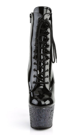 ADORE-1020LG Black Multi Glitter Ankle Boots-Pleaser-Tragic Beautiful