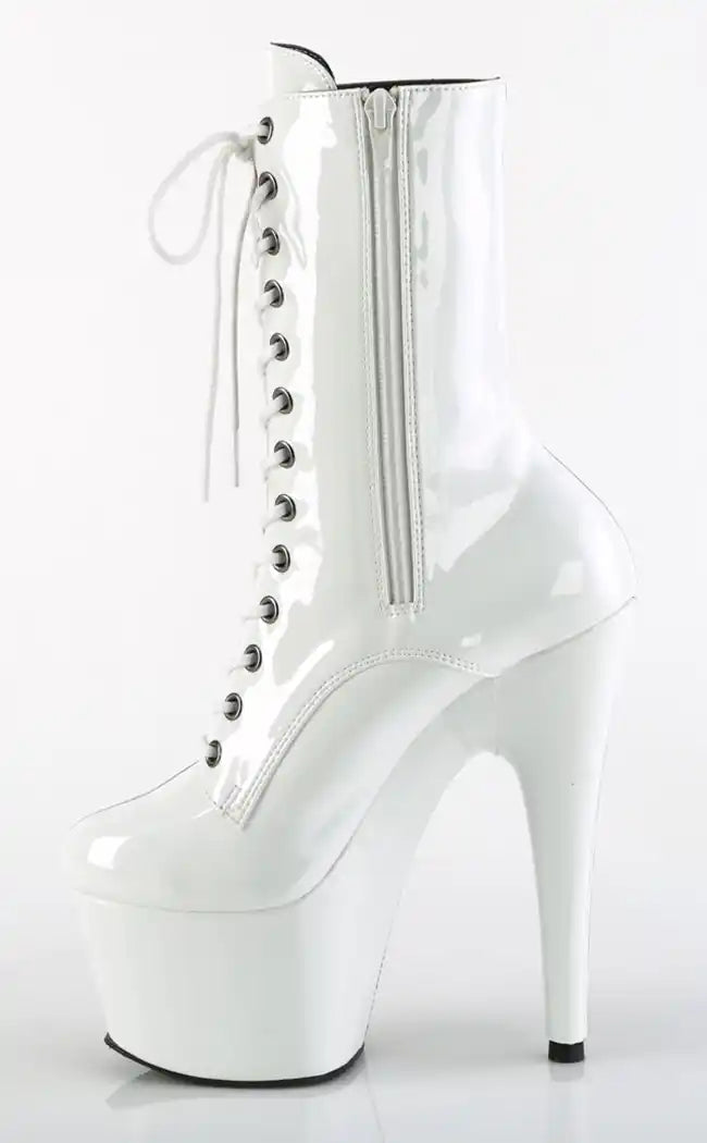 ADORE-1040TT Taupe & White Patent Boots-Pleaser-Tragic Beautiful