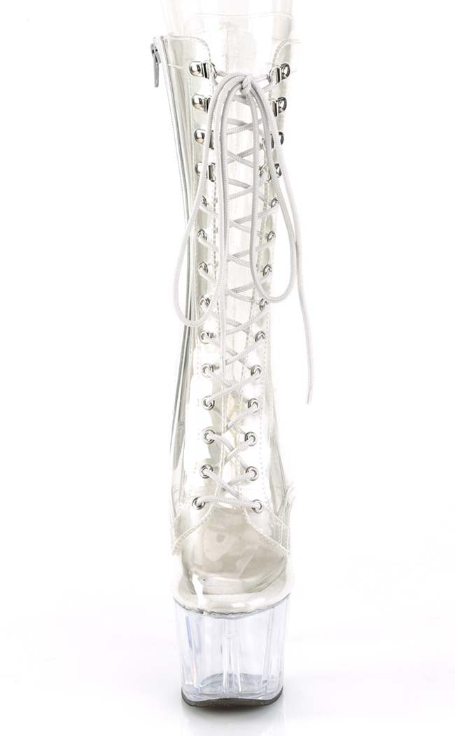 ADORE-1050C Clear Mid-Calf Boots-Pleaser-Tragic Beautiful