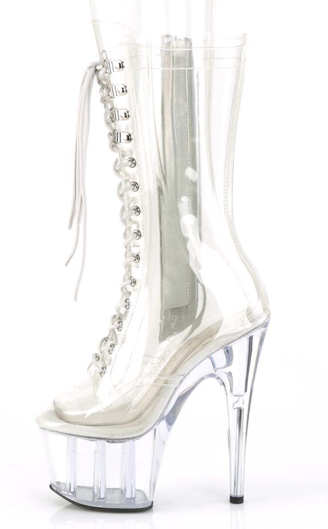 ADORE-1050C Clear Mid-Calf Boots-Pleaser-Tragic Beautiful