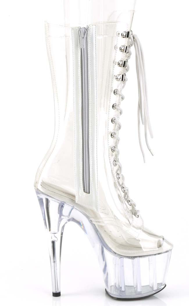 ADORE-1050C Clear Mid-Calf Boots-Pleaser-Tragic Beautiful