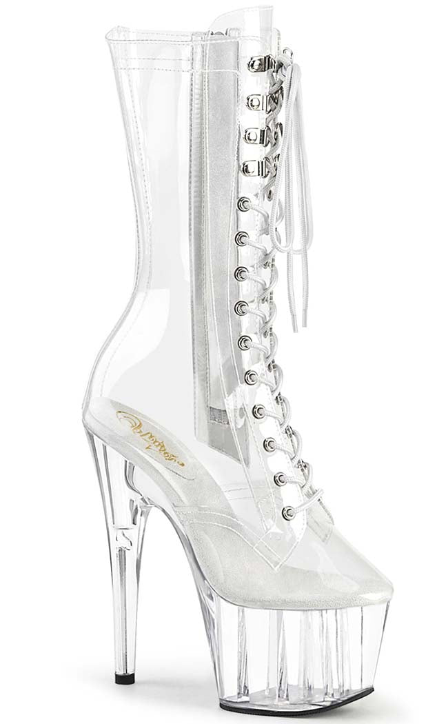 ADORE-1050C Clear Mid-Calf Boots-Pleaser-Tragic Beautiful